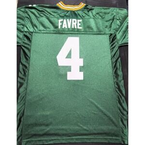 Green Bay Packers #4 Bret Favre Jersey, Size large, Chest48", 33" long‎